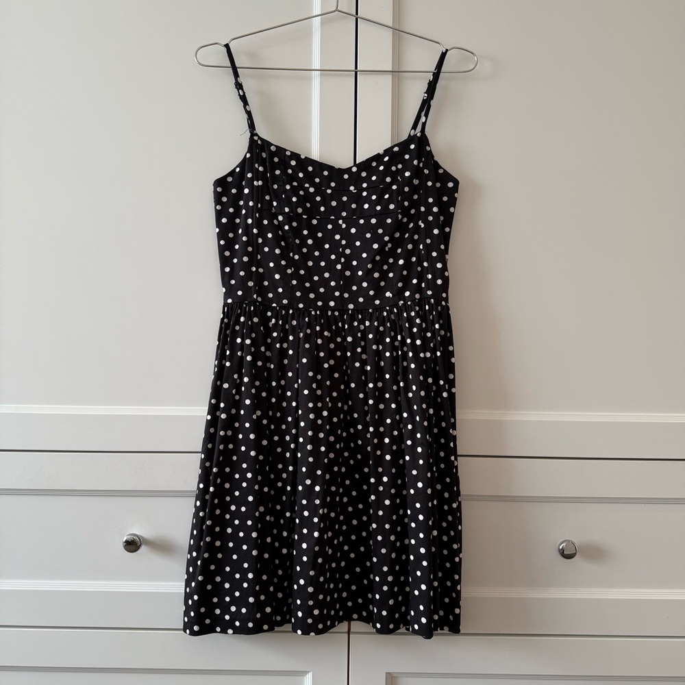 Aqua Black and White Spaghetti Strap Mini Sundress